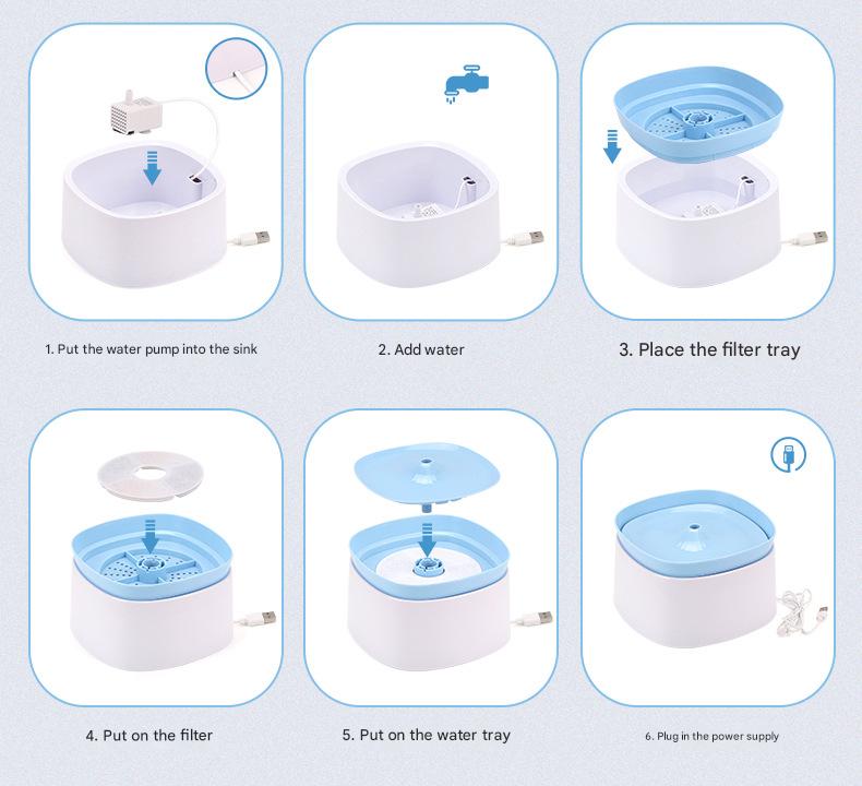 Automatic Pet Water Fountain - USB Powered, Multi-Stage Filtration, Ultra-Quiet, 2L Capacity(Green)