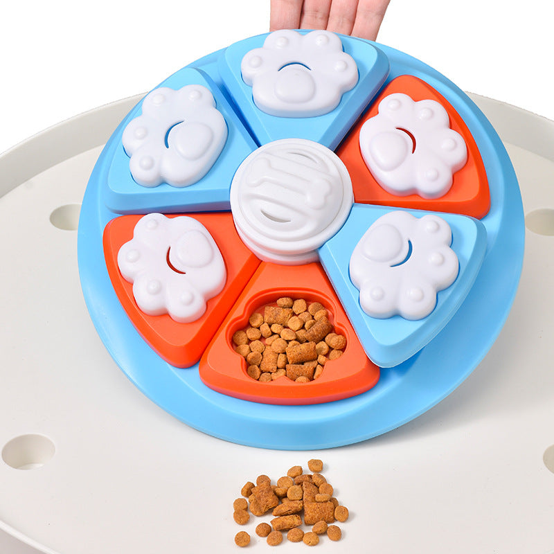 Interactive Dog Puzzle Feeder Toy - IQ Training & Slow Feeder with Anti-Skid Base(red)