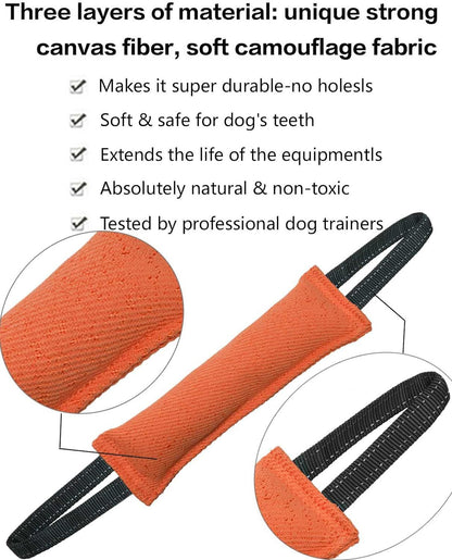 Green Durable 2-Pack Tug-of-War Dog Training Toy - Tear-Resistant, Safe & Interactive for All Breeds