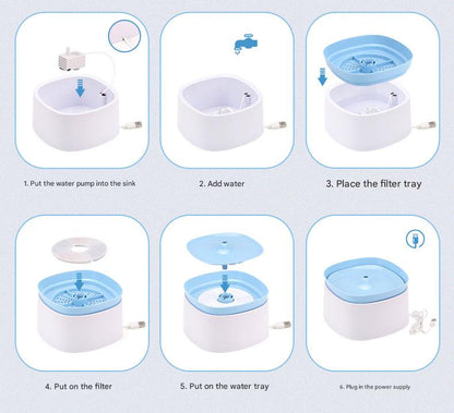 Automatic Pet Water Fountain - USB Powered, Multi-Stage Filtration, Ultra-Quiet, 2L Capacity(Green)