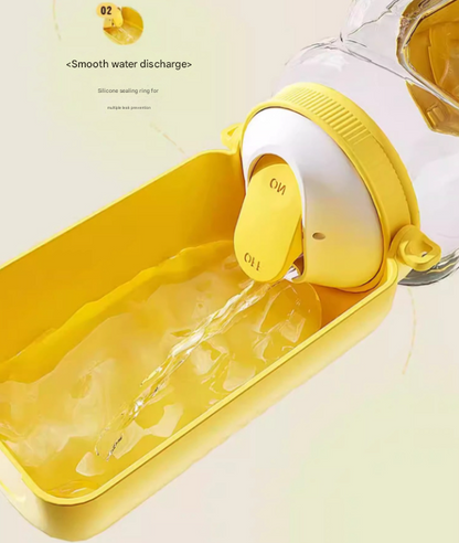 White Large Capacity 2-in-1 Pet Travel Water & Food Bottle Dispenser - Portable Outdoor Dog Feeder with Shoulder Strap